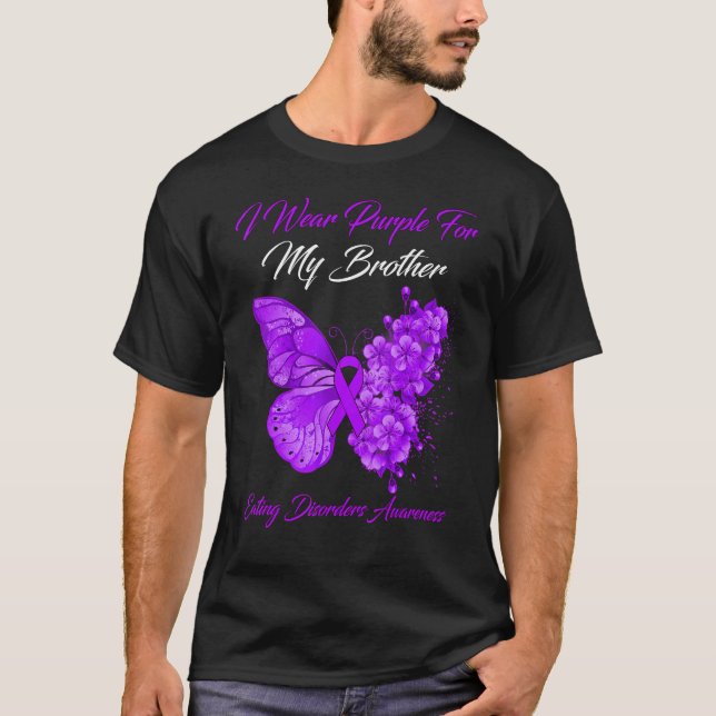 Camiseta Mariposa Que Uso Púrpura Para Mi Hermano Comer Dis (Anverso)