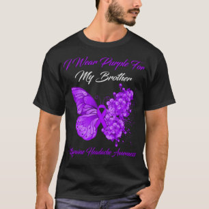 Camiseta Mariposa Que Uso Púrpura Para Mi Hermano Migraine 