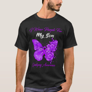 Camiseta Mariposa Que Uso Púrpura Para Mi Hijo Epilepsy Awa
