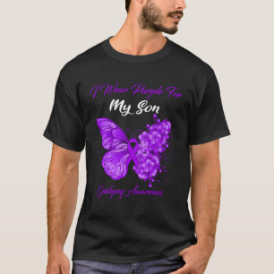 Camiseta Mariposa Que Uso Púrpura Para Mi Hijo Epilepsy Awa