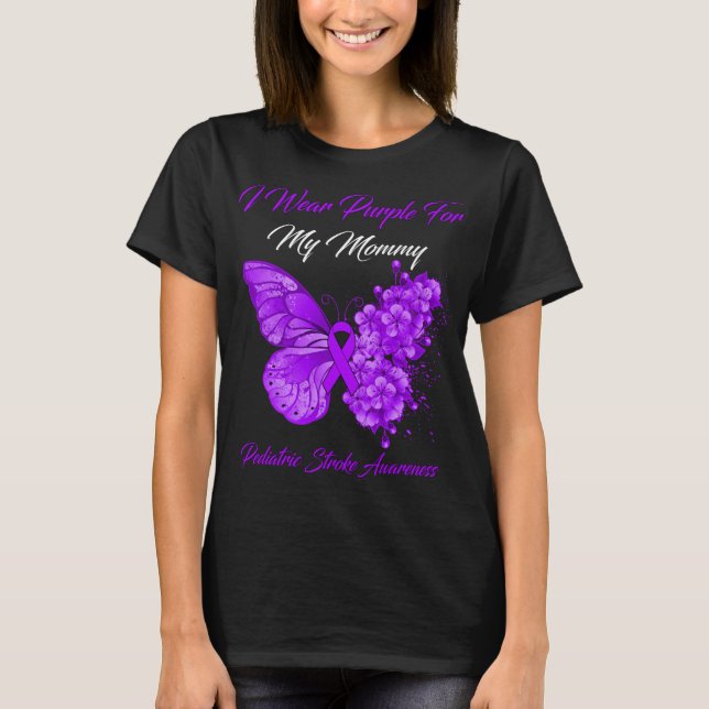 Camiseta Mariposa Que Uso Púrpura Para Mi Mamá Cad Pediátri (Anverso)