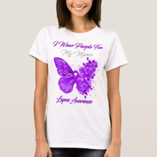 Camiseta Mariposa Que Uso Púrpura Para Mi Mamá Lupus