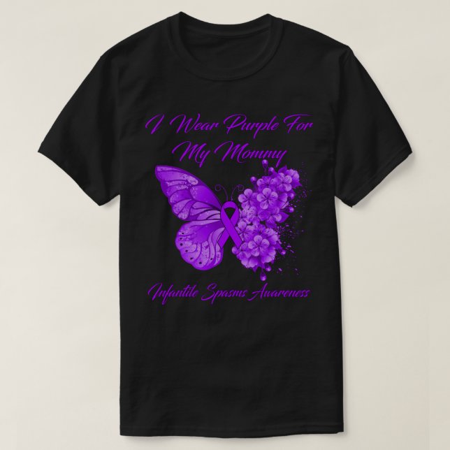 Camiseta Mariposa Que Uso Púrpura Para Mi Mami Infantile Sp (Diseño del anverso)