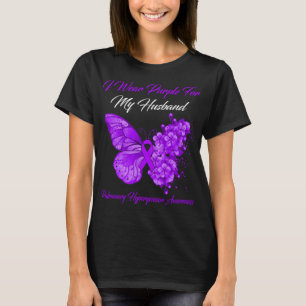 Camiseta Mariposa Que Uso Púrpura Para Mi Marido Pulmonar