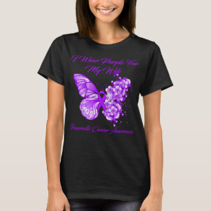 Camiseta Mariposa Que Uso Púrpura Para Mi Mujer Pancreatic