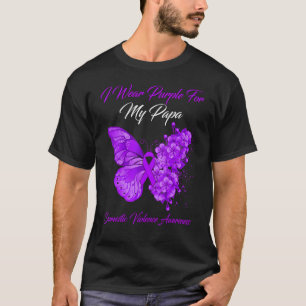 Camiseta Mariposa Que Uso Púrpura Para Mi Papá Viole Domést