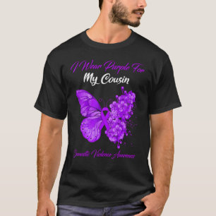 Camiseta Mariposa Que Uso Púrpura Para Mi Primo Vio Domésti