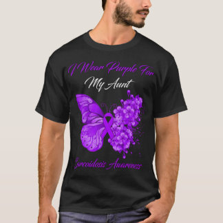 Camiseta Mariposa Que Uso Púrpura Para Mi Tía Sarcoidosis A
