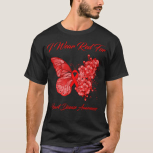 Camiseta Mariposa Que Uso Rojo Para Concienciación Sobre En