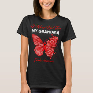 Camiseta Mariposa Que Uso Rojo Para Mi Abuela
