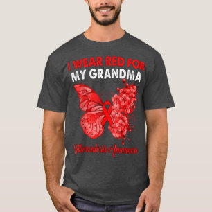 Camiseta Mariposa Que Uso Rojo Para Mi Abuela Tuberculosis 
