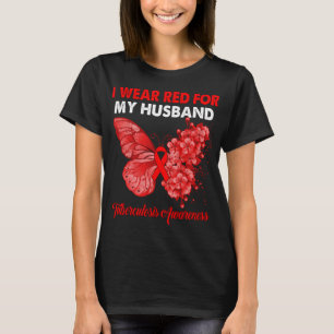 Camiseta Mariposa Que Uso Rojo Para Mi Marido Tuberculosis