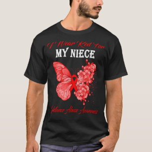 Camiseta Mariposa Que Uso Rojo Por El Abuso De Sustancias D