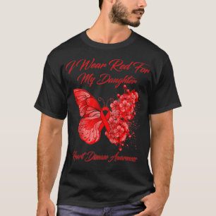 Camiseta Mariposa Que Uso Rojo Por Mi Hija Enfermedad Cardí