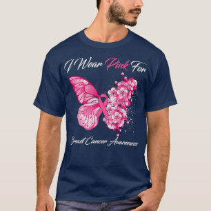Camiseta Mariposa Que Uso Rosa Para Concienciar Sobre El Cá