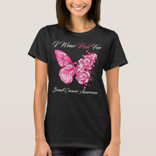 Camiseta Mariposa Que Uso Rosa Para Concienciar Sobre El Cá