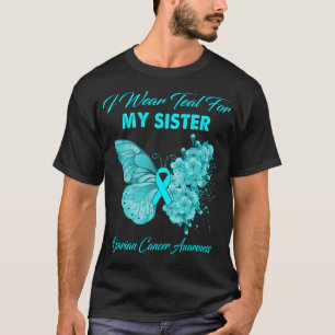 Camiseta Mariposa Que Uso Verde azulado Para El Cáncer De O