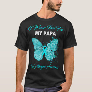 Camiseta Mariposa Que Uso Verde azulado Para Las Alergias D