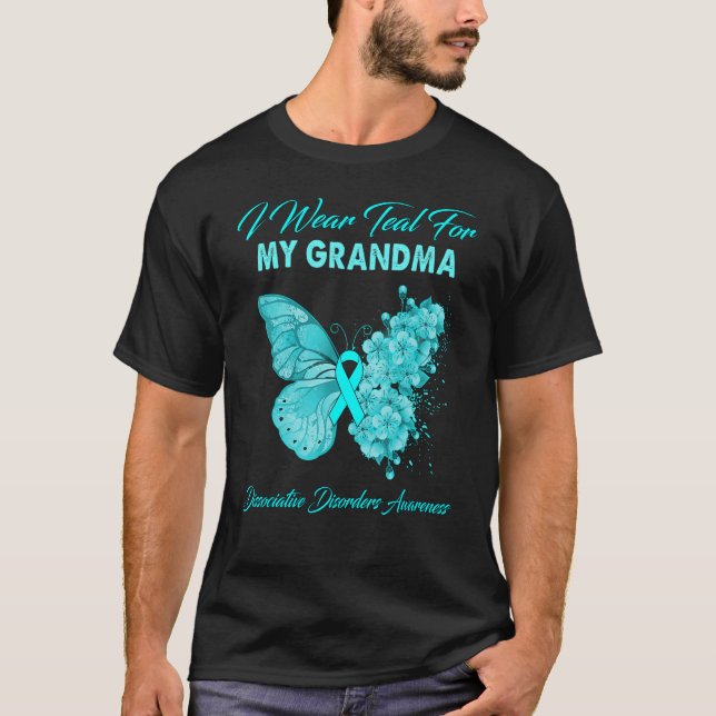 Camiseta Mariposa Que Uso Verde azulado Para Mi Abuela Diss (Anverso)
