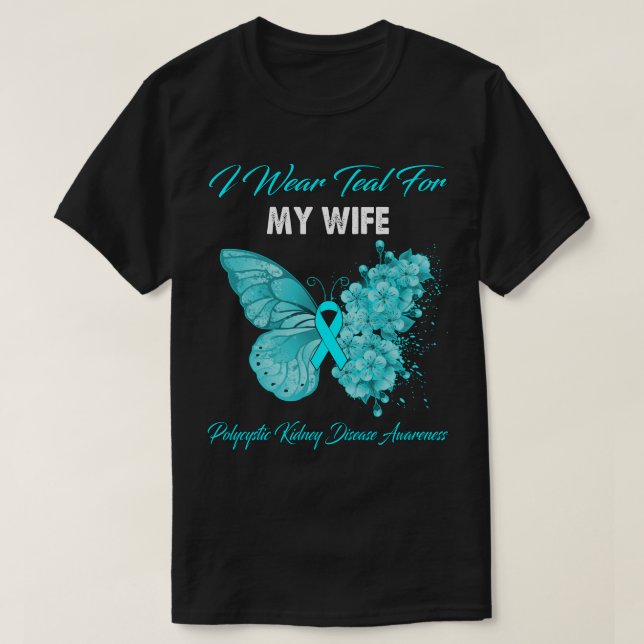 Camiseta Mariposa Que Uso Verde azulado Para Mi Esposa Hija (Diseño del anverso)