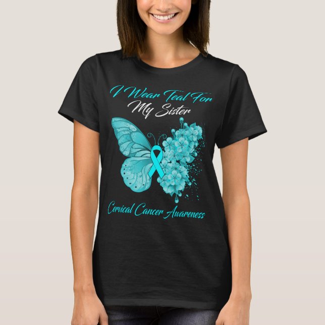Camiseta Mariposa Que Uso Verde azulado Para Mi Hermana Cer (Anverso)