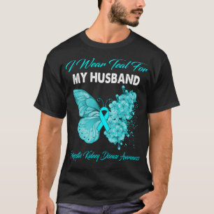 Camiseta Mariposa Que Uso Verde azulado Para Mi Marido Poli