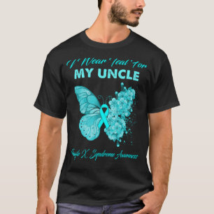 Camiseta Mariposa Que Uso Verde azulado Para Mi Tío Fragile