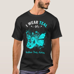 Camiseta Mariposa Que Uso Verde azulado Para Miastenia Grav