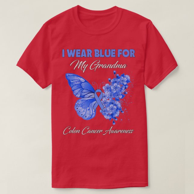 Camiseta Mariposa Que Uso Verde Para El Cáncer De Colón De  (Diseño del anverso)