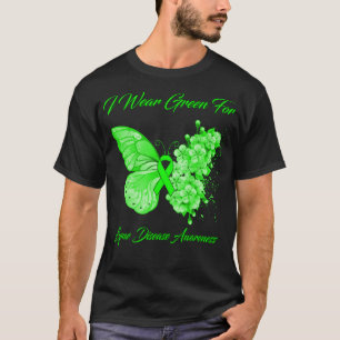 Camiseta Mariposa Que Uso Verde Para La Conciencia De La En