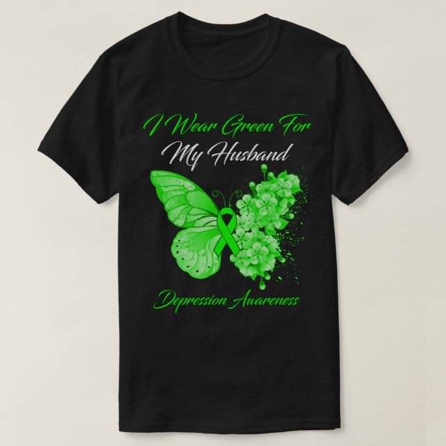 Camiseta Mariposa Que Uso Verde Para La Depresión De Mi Mar (Diseño del anverso)
