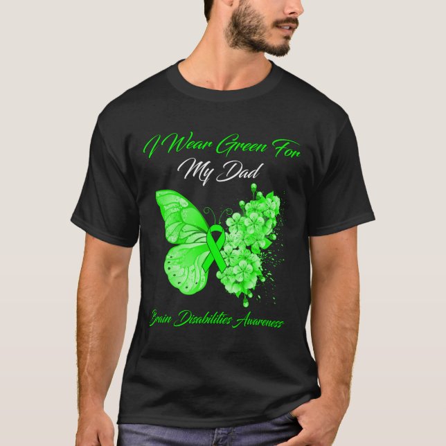 Camiseta Mariposa Que Uso Verde Para La Discapacidad Del Ce (Anverso)