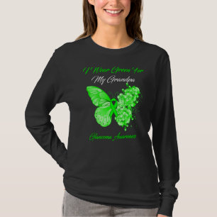Camiseta Mariposa Que Uso Verde Para Mi Abuelo Glaucoma Awa