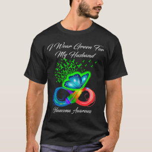 Camiseta Mariposa Que Uso Verde Para Mi Marido Glaucoma Awa