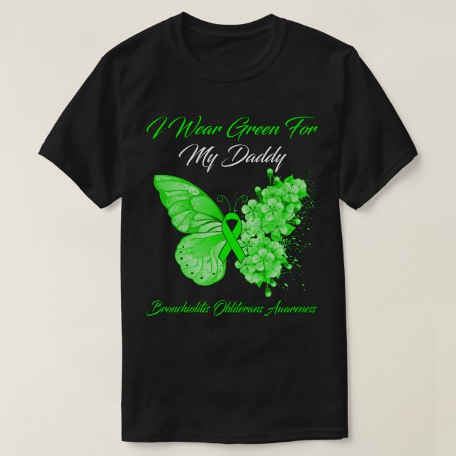 Camiseta Mariposa Que Uso Verde Para Mi Papi Bronquiolitis (Diseño del anverso)