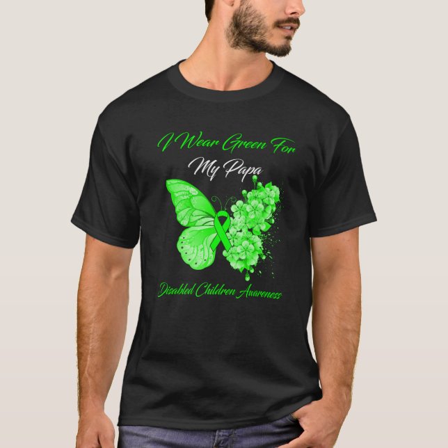 Camiseta Mariposa Que Uso Verde Para Mis Hijos Discapacitad (Anverso)