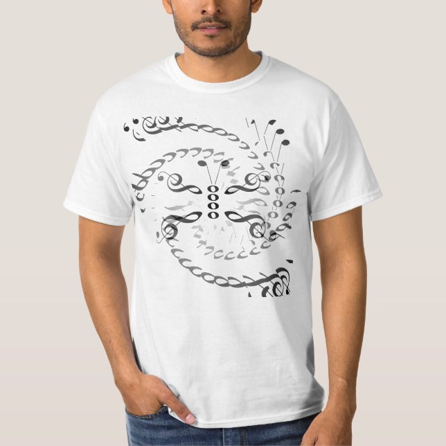 Camiseta Mariposa remolinada de la música (Anverso)