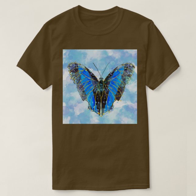 Camiseta mariposa renacimiento de una mariposa con secuinsb (Diseño del anverso)