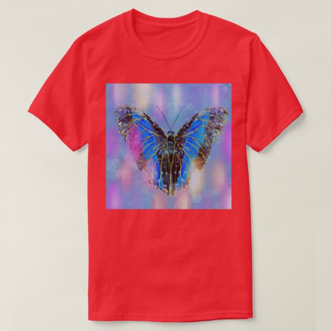 Camiseta mariposa renacimiento de una mariposa con secuinsb (Diseño del anverso)