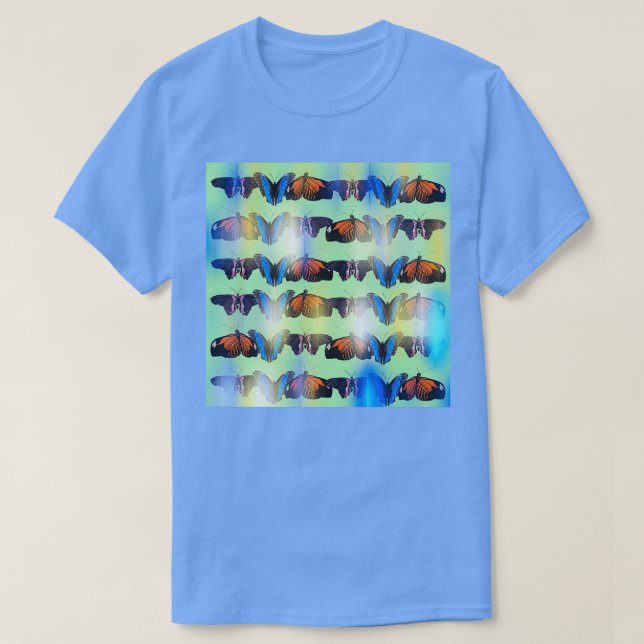 Camiseta mariposa renacimiento de una mariposa con secuinsb (Diseño del anverso)