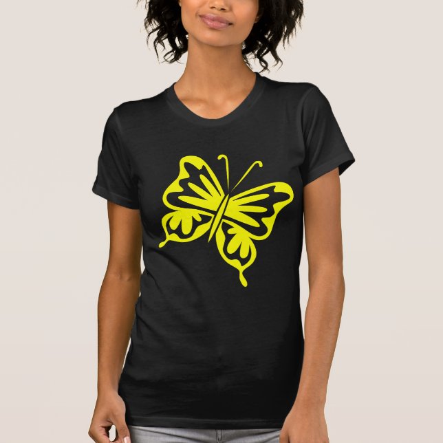 Camiseta Mariposa retro - Amarillo (Anverso)