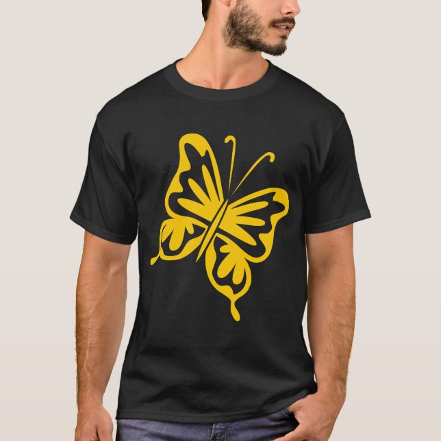 Camiseta Mariposa retro - Ámbar (Anverso)