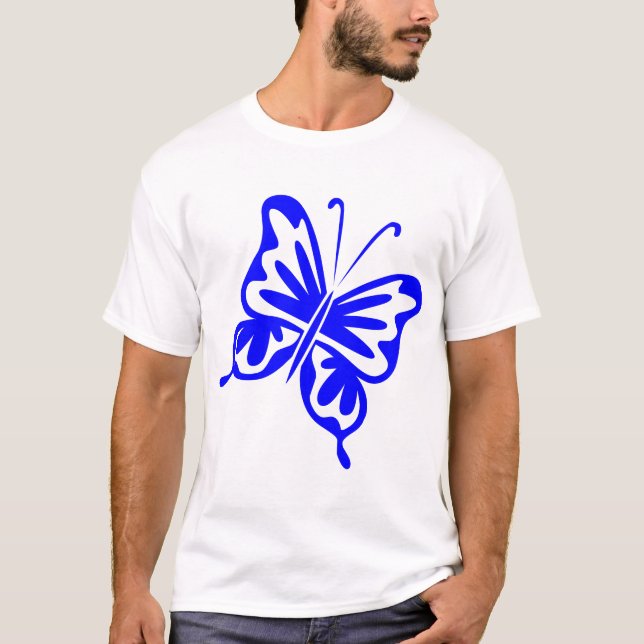 Camiseta Mariposa retro - azul (Anverso)