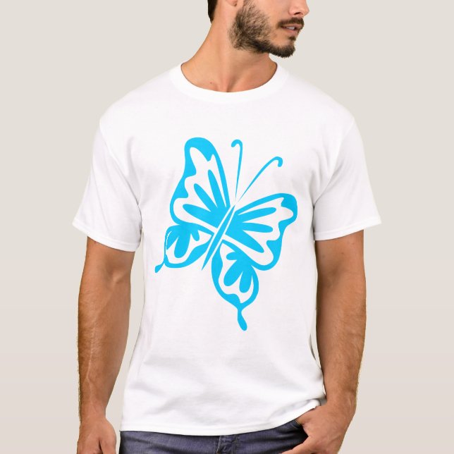 Camiseta Mariposa retro - Azul cielo (Anverso)