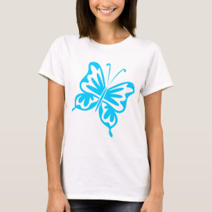Camiseta Mariposa retro - Azul cielo