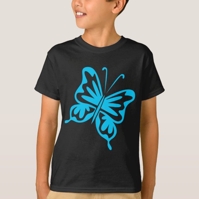 Camiseta Mariposa retro - Azul cielo (Anverso)