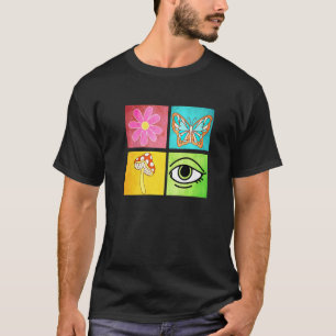 Camiseta Mariposa Retro Groovy Daisy Flower Mushroom Eye T