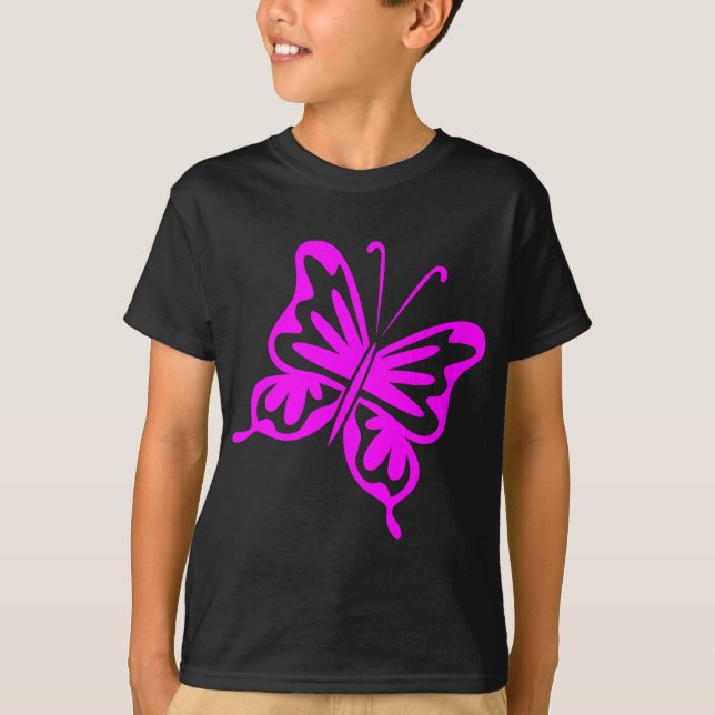 Camiseta Mariposa retro - magenta (Anverso)