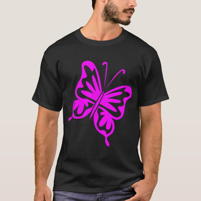 Camiseta Mariposa retro - magenta (Anverso)