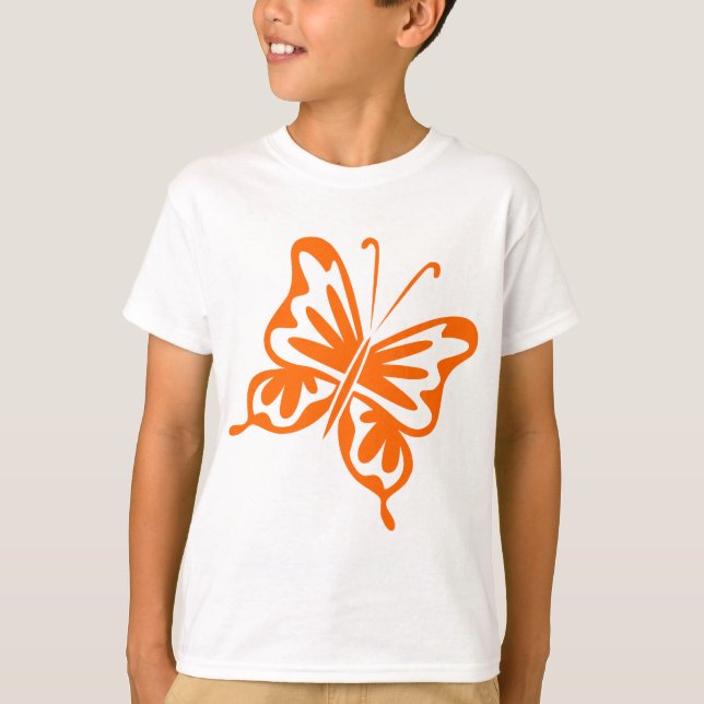 Camiseta Mariposa retro - Naranja (Anverso)